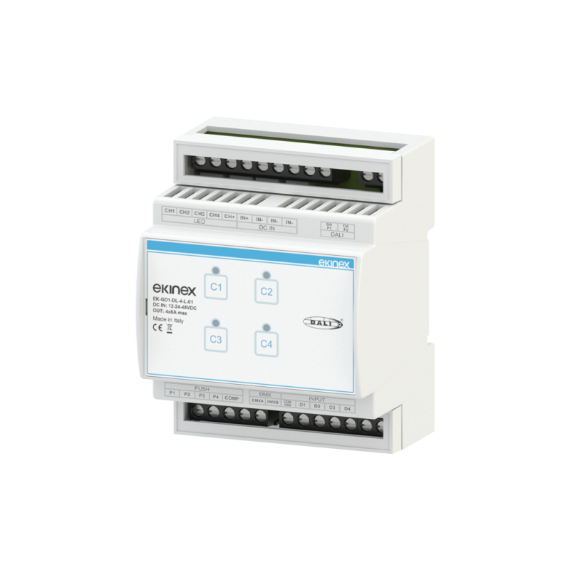 Ekinex DALI dimmer 12/48 Vdc 4