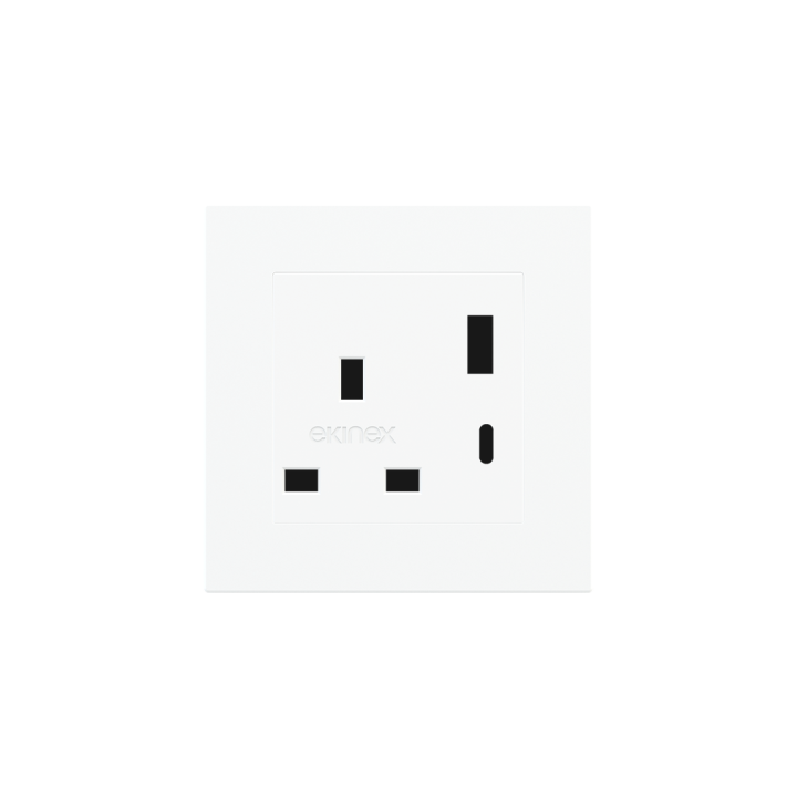 2 USB pieslēgvieta (A+C tips) krāsota Square Cover UK ligzda (55x55) Balta plastmasa