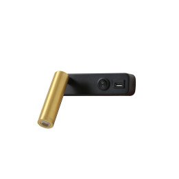 Immax GOAL USB + дизайнерский настенный светильник SWITCH 3 Вт, 138 лм, 4000 К, ЧЕРНЫЙ + ЗОЛОТО