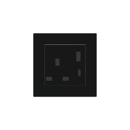 2 USB pieslēgvieta (A+C tips) krāsota Square Cover UK ligzda (55x55) Melna plastmasa