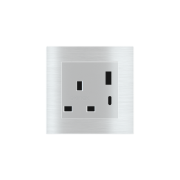 2 USB pieslēgvieta (A+C tips) krāsota Square Cover UK ligzda (55x55) Metāla alumīnijs