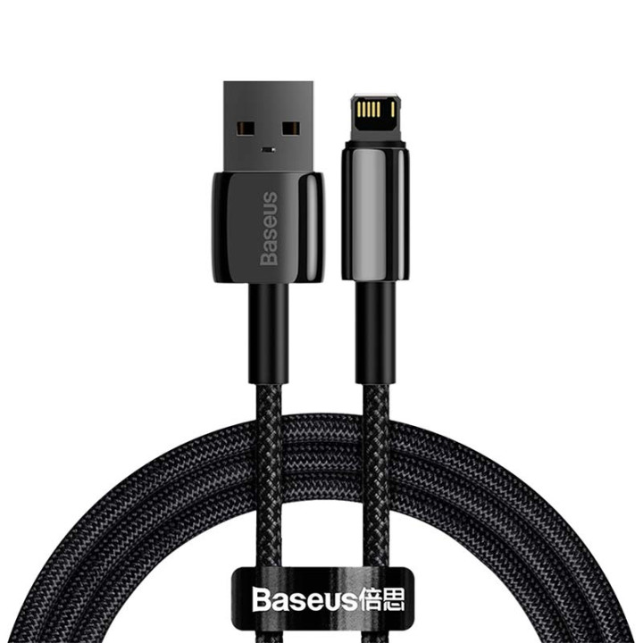 Кабель Baseus Tungsten Gold USB to Lightning 2.4A 1m (Black) CALWJ-01
