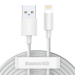 Кабель Baseus Simple Wisdom Data Cable Kit USB to Lightning 2.4A (2PCS/Set) 1.5m White