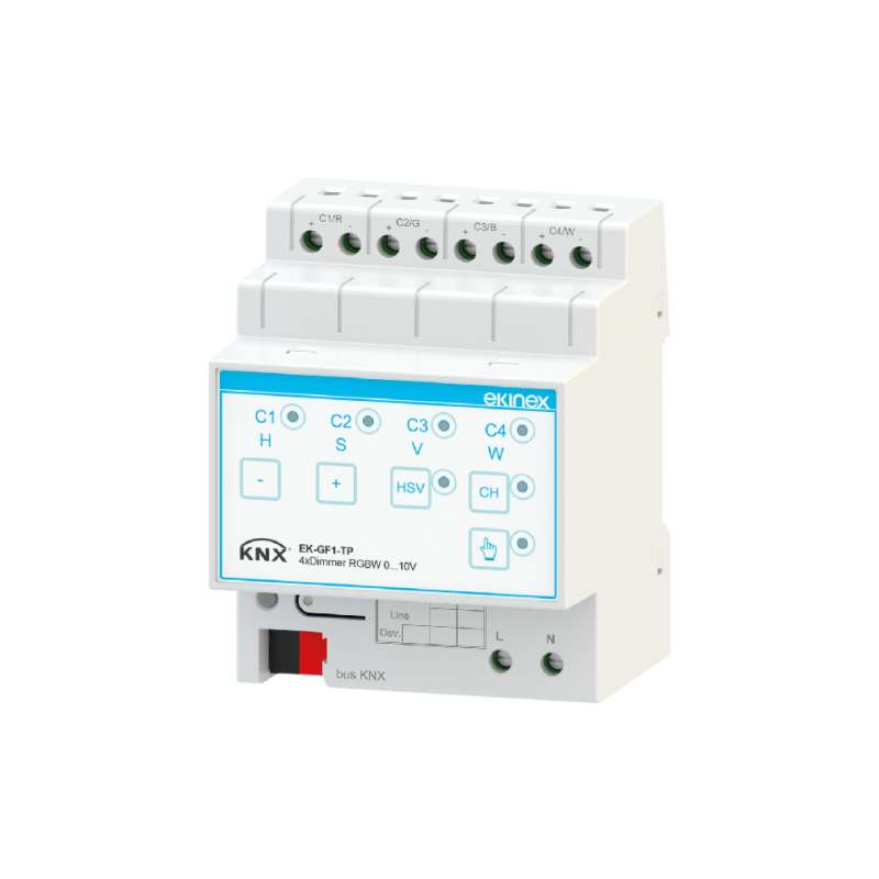 Ekinex 4-kārtīgs 0-10 V KNX reostats/izpildmehānisms