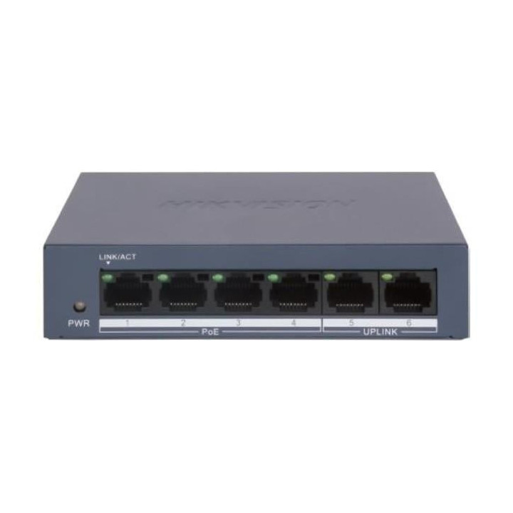 Hikvision DS-XS0106-P haldamata PoE lüliti, 4+2 porti