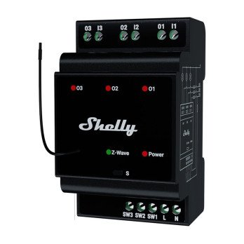 Shelly Qubino Wave Pro 3 Z-Wave 3-kanavainen DIN-kiskorele