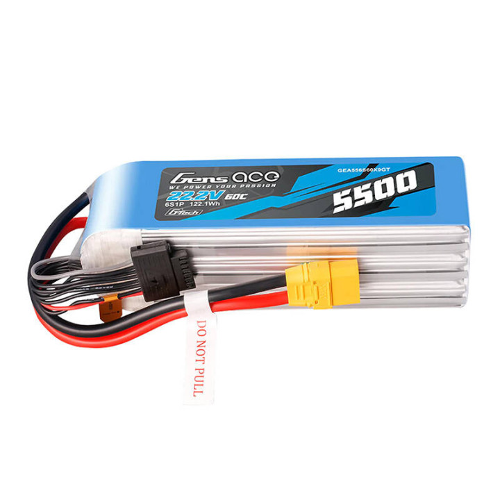 Aku Gens Ace G-Tech 5500mAh 22,2V 60C 6S1P LIPO XT90 pistikuga