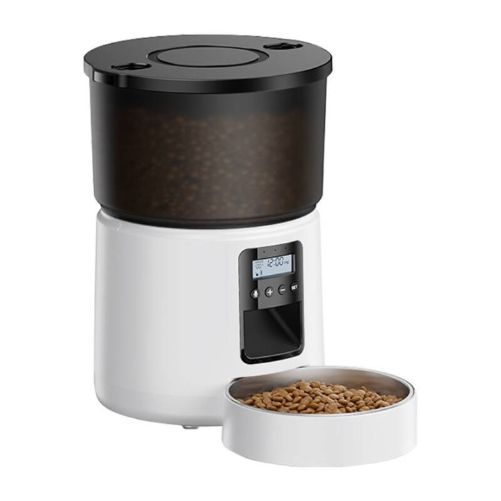 Rojeco RWSQXBAJO-3L 3L Automatic Pet Food Dispenser Button Version (White)