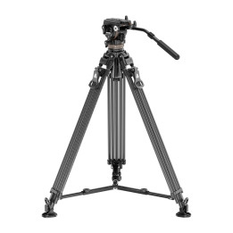 Neewer LL55 Carbon Fiber Video Tripod with Fluid Head and Quick-Release Legs