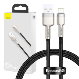 USB kabelis priekš Lightning Baseus Cafule, 2.4A, 0,25m (melns)
