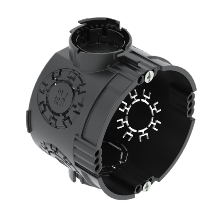 OBO Bettermann UG 46 uppoasennettava kytkentärasia, D60mm K46mm, musta