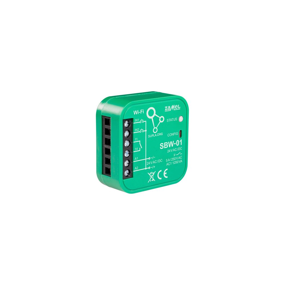 VIEDAIS VARTU UN DURVJU KONTROLIERIS SBW-01 Wi-Fi, SUPLA 24 V AC/DC ZAMEL