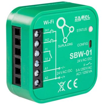 VIEDAIS VARTU UN DURVJU KONTROLIERIS SBW-01 Wi-Fi, SUPLA 24 V AC/DC ZAMEL