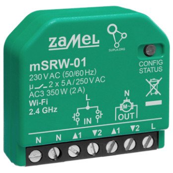 SMART CONTROLLER FOR ROLLER SHUTTERS M/SRW-01 Wi-Fi 230 V AC ZAMEL