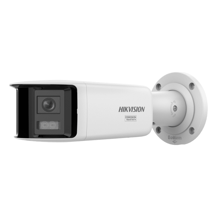 HIKVISION PRO DS-2CD2T87G3P-LIS2UY/SRB(180°) 8MP 4K Bullet IP kamera su PoE, IP67, IR 40m, dvigubas apšvietimas, įmontuotas mikr