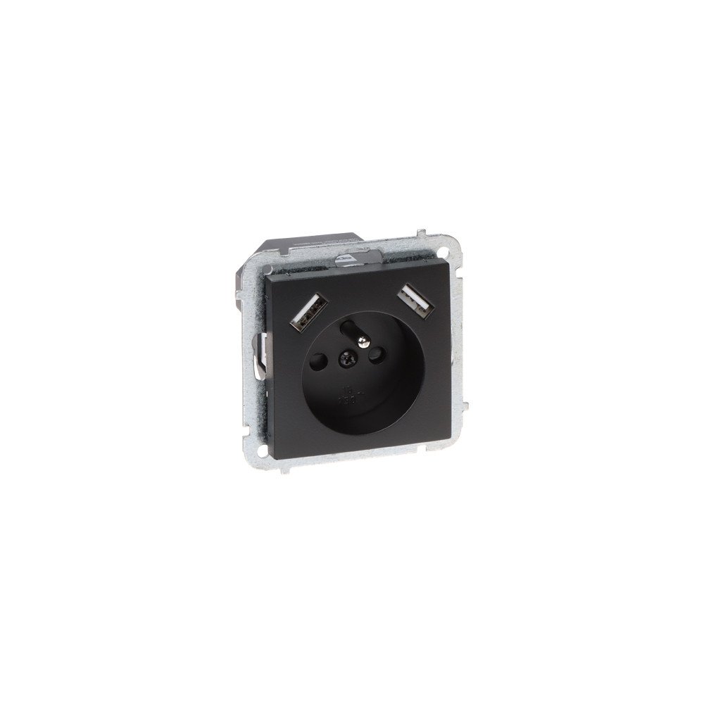 SINGLE SOCKET OUTLET WITH USB POWER ADAPTER SANTRA/4188-19/EPN 230 V 16 A Elektro-Plast