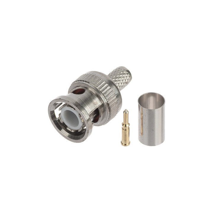 BNC-W75/ZAC-RG59*P10 Crimp BNC Connector for RG59 Cable (75 Ohm) - Pack of 10