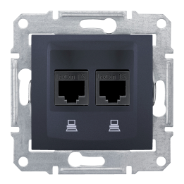 DATA LIGZDA 2-VIETĪGA SDN 2xRJ45 CAT6 UTP GRAFĪTA