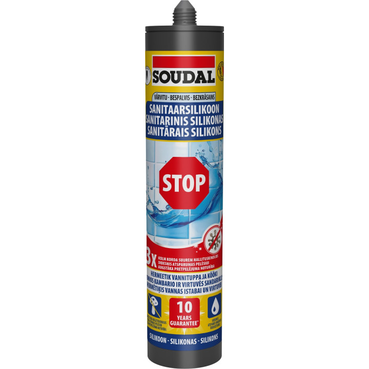 SANITĀRAIS SILIKONS 280ml CAURSPĪDĪGS