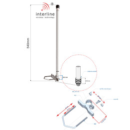 Interline IH-G06-F8688-V Helium City 868, Omnidirectional Antenni, Outdoor, Band 868MHz, Vahvistus 6dBi, N