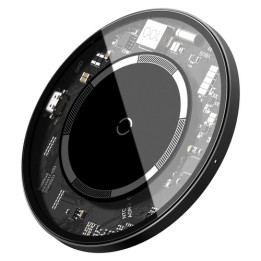 Baseus WXJK-E02 Simple Magnetic Wireless Charger MagSafe 15W Black Transparent