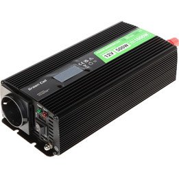 Инвертор Green Cell INV/12P500/LCD-GC, 500W, 12V, чистая синусоида с дисплеем LCD