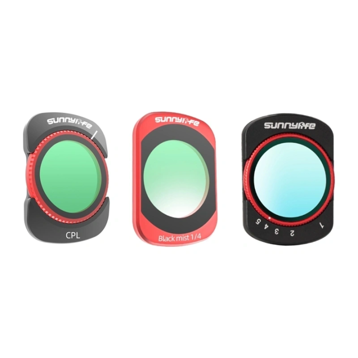 Sunnylife Black Mist 1/4 + VND + CPL Filter Set, Osmo Pocket 4/3