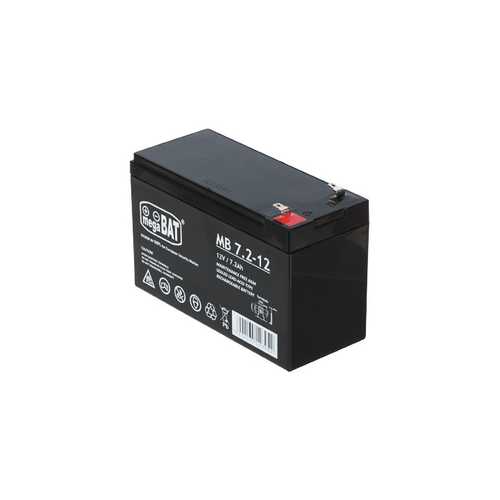 12V 7,2Ah noslēgts svina-skābes akumulators 12V/7.2AH-MB