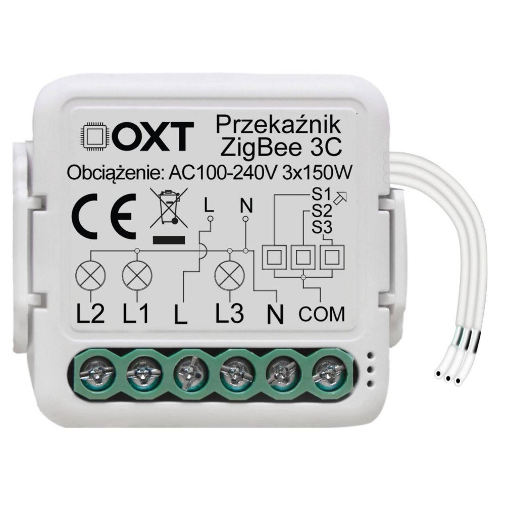 OXT mini reles modulis 3 ZigBee grandines TUYA