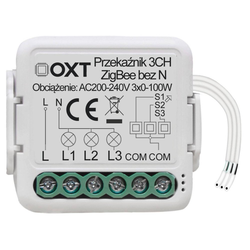 OXT mini relay 3 circuit module. n-free ZigBee TUYA