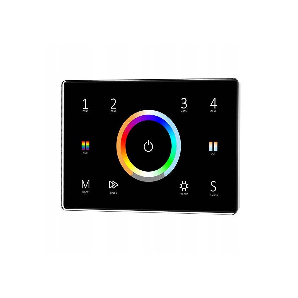 Kaugjuhtimispult RGB+CCT kontrolleri jaoks 4 Zones Panel 230V Black SD Series