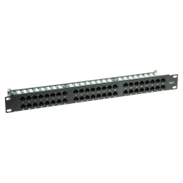 PP-48/RJ/6C 48 portu RJ-45 sadales panelis 1U