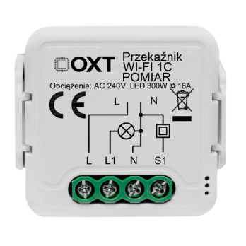 OXT modula releja 1 kedes merijums 16A WIFI TUYA