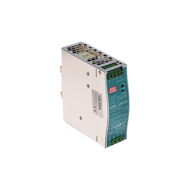MEAN WELL EDR-120-24 120W 24V DIN sliedes barošanas bloks