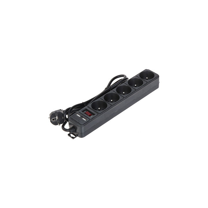 VIRRANJAKOYKSIKKÖ AK-SP-05U (5 OUTLETTIÄ + 2 USB) AKYGA