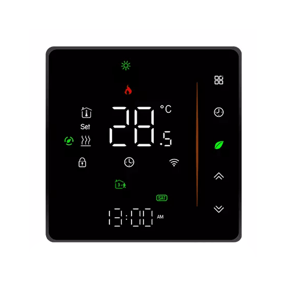 Smart Thermostat 16A gridas apsilde Black ZigBee TUYA