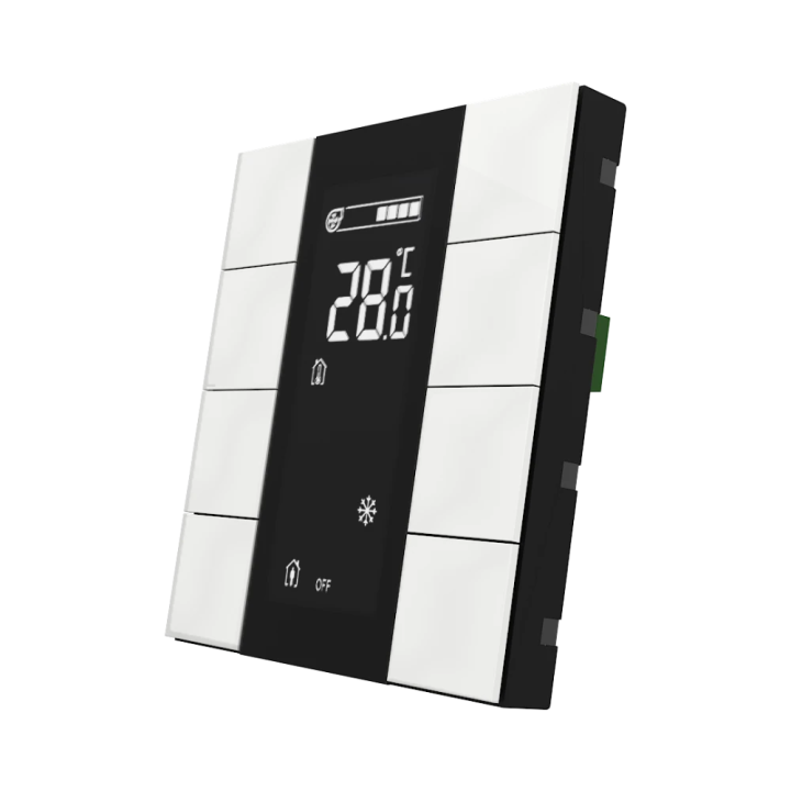 Interra iSwitch+ AQI LCD nelja nupuga paneel, läikiv valge plastik