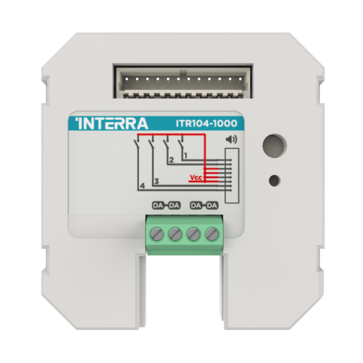 Interra ITR104-1000 4 kanālu DALI binārā ievade/spiedpogas interfeiss