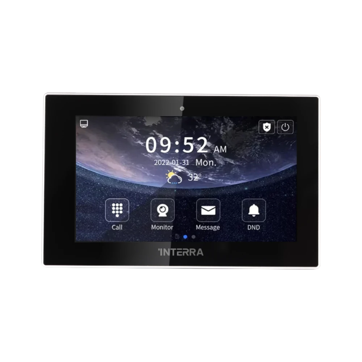 Interra ITR660-0003 7" musta Linux Indoor Intercom Monitor, PoE