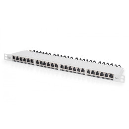 DIGITUS DN-91624S-SL-EA-G CAT 6A EA ekranēts sadales panelis, 24 porti RJ45, 0,5U, pelēks RAL 7035
