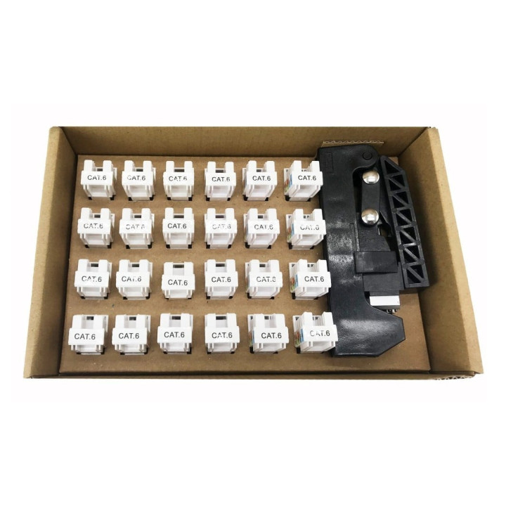 Intellinet 369236 Moduł Keystone RJ45 UTP Cat6, 24 szt + narzędzie zaciskowe