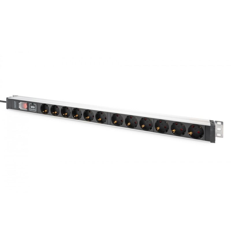 DIGITUS DN-95435 1U alumīnija PDU, 12x