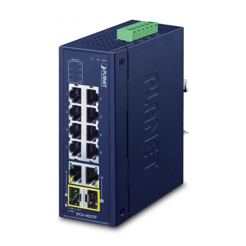 PLANET IFGS-1022TF Industriālais Ethernet slēdzis 8