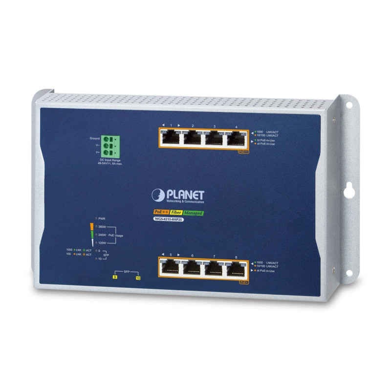 PLANET WGS-4215-8HP2S Pārvaldīts PoE+ slēdzis, 8