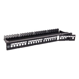 Techly I-KS PP-24-DEN 24 prievadų UTP Keystone Patch Panel su 4 nuimamomis 6 prievadų sekcijomis