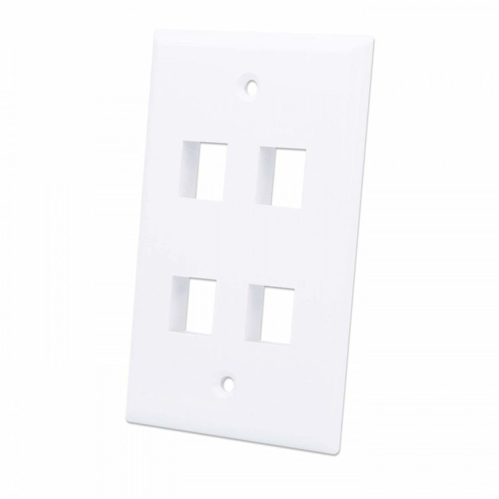 Intellinet 163316 4-Port Keystone Socket Front White