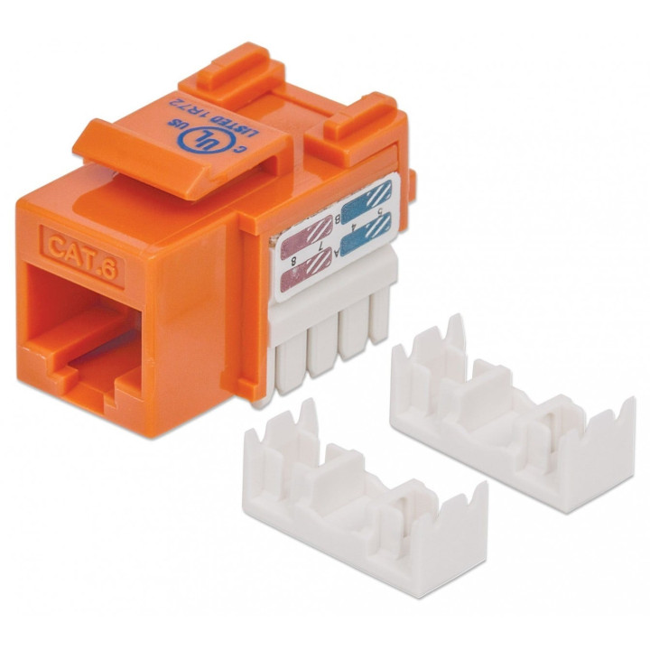 Intellinet 210775 Cat6 UTP Keystone Module Orange RJ45