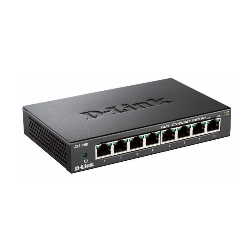D-Link DES-108/E 8 portu 10/100Mbps nepārvaldāms