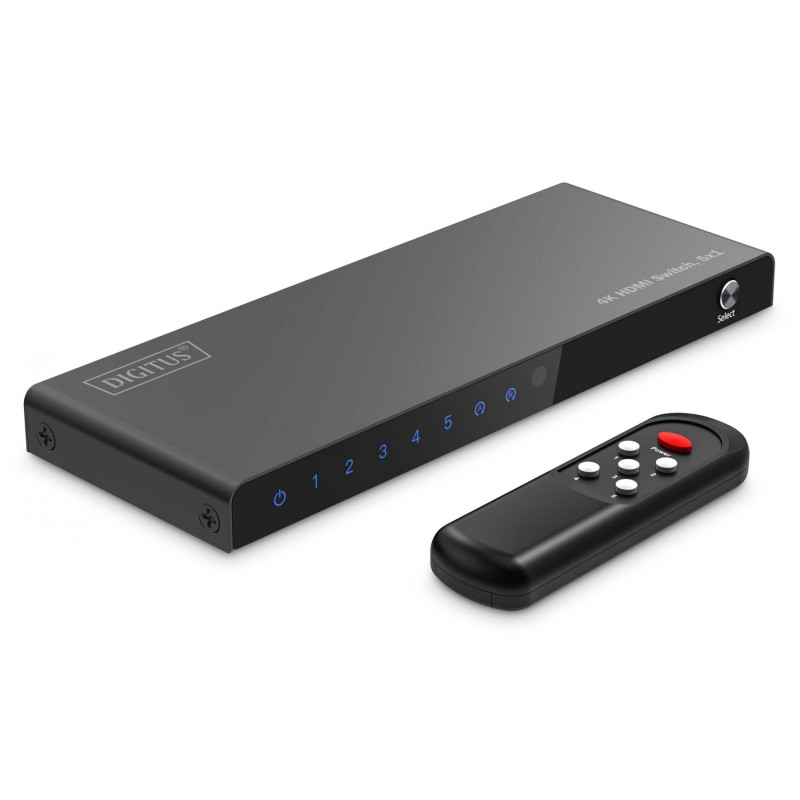 DIGITUS DS-55332 HDMI slēdzis 5x1, 4K/60Hz