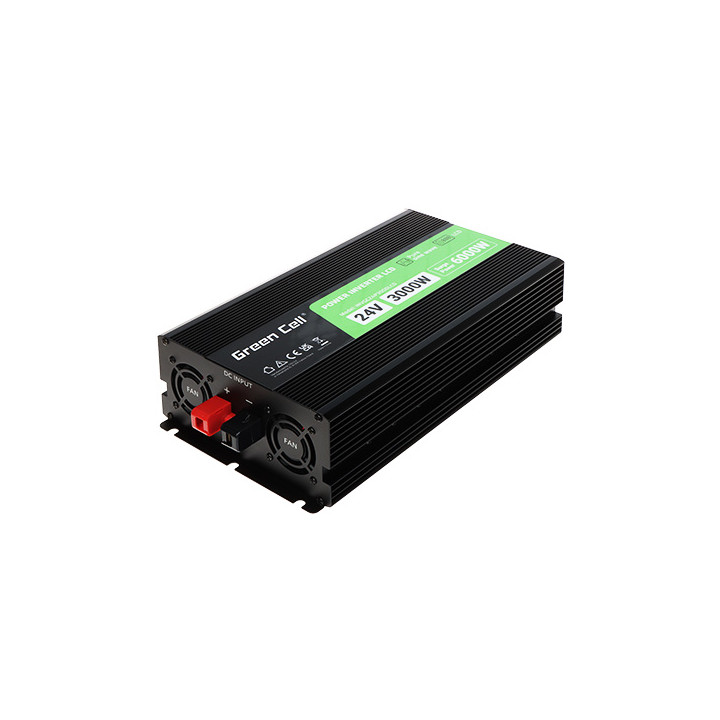 Инвертор Green Cell INV/24P3000/LCD-GC, 3000W, 12V, чистая синусоида с дисплеем LCD
